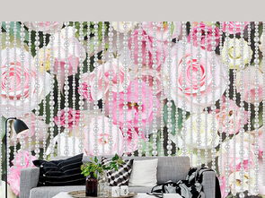 一帘幽梦 探索少女心珍珠花墙与3D立体珠宝背景墙的设计美学